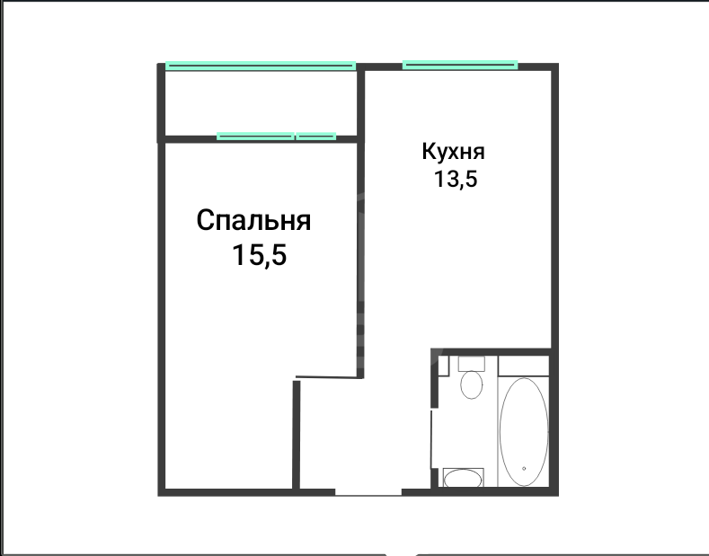 однокомнатная квартира в Санкт-Петербург по адресу: Чирикова ул., 5, строение 1
