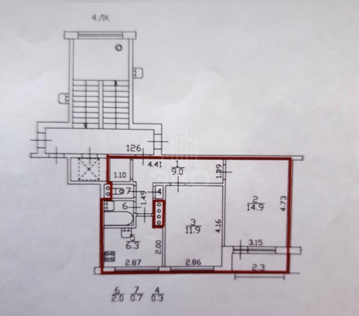двухкомнатная квартира в Санкт-Петербурге по адресу: Пионерстроя ул., 6