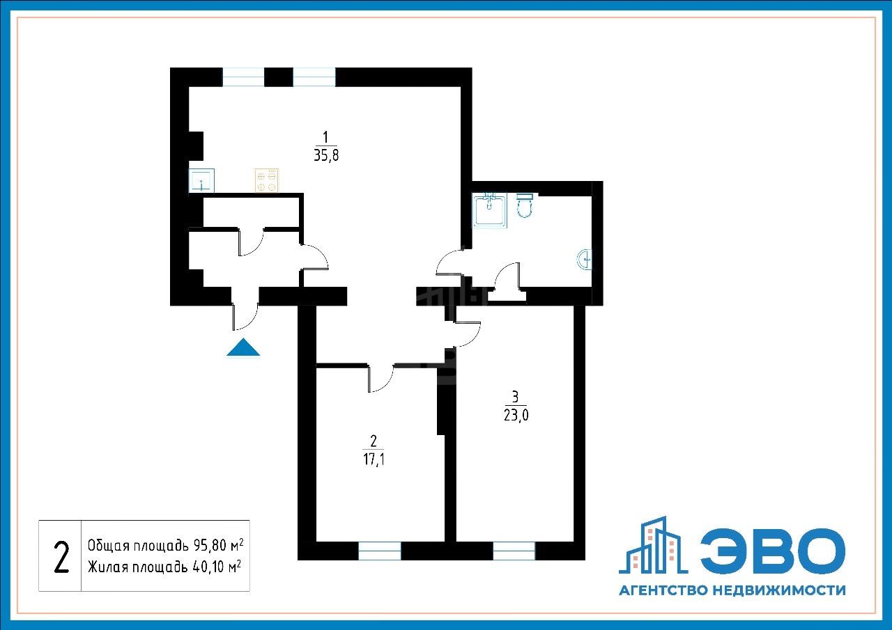 двухкомнатная квартира в Санкт-Петербург по адресу: Малая Садовая ул., 3/54