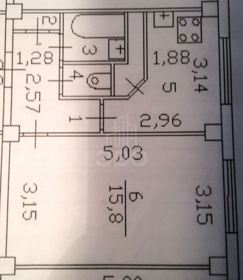 однокомнатная квартира в Санкт-Петербурге по адресу: Большевиков пр-кт., 59, к.1