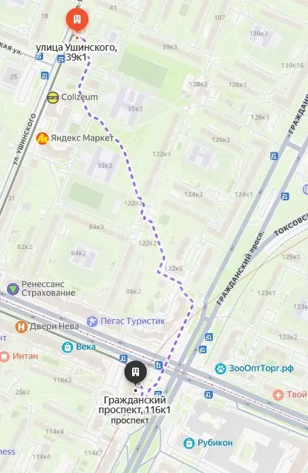 четырехкомнатная квартира в Санкт-Петербурге по адресу: Ушинского ул., 39, к 1