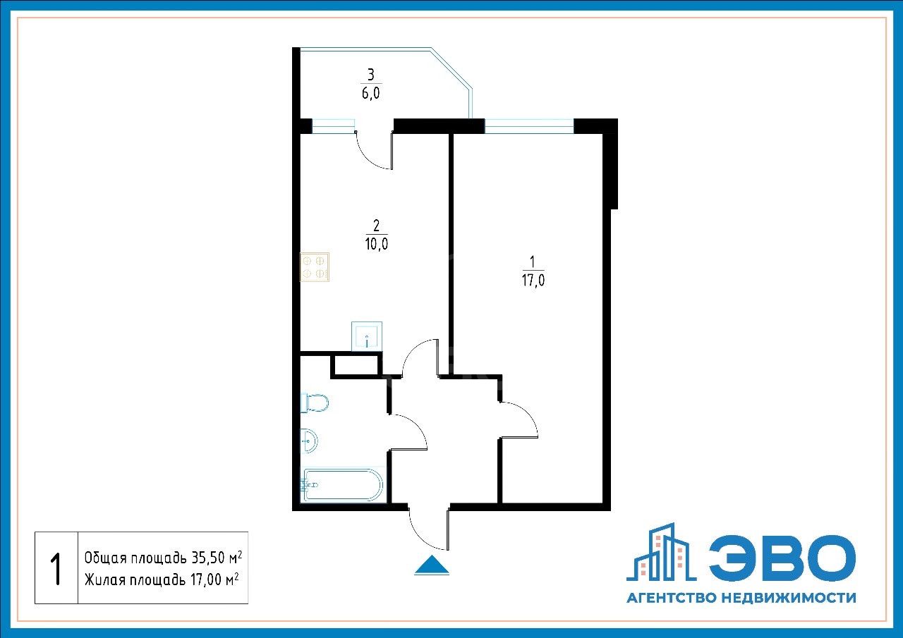 однокомнатная квартира в Санкт-Петербурге по адресу: Воронцовский б-р., 11, к 5