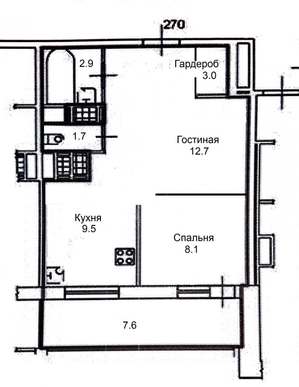 двухкомнатная квартира в Санкт-Петербурге по адресу: Русановская ул., 17, к.3