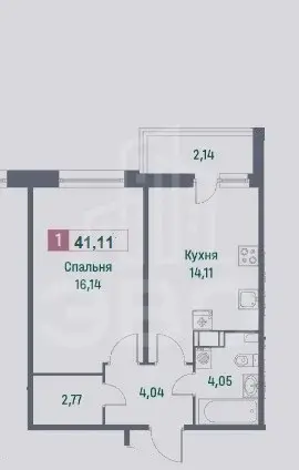 однокомнатная квартира в Ленинградской области по адресу: Авиаторов Балтики проспект, 23к3