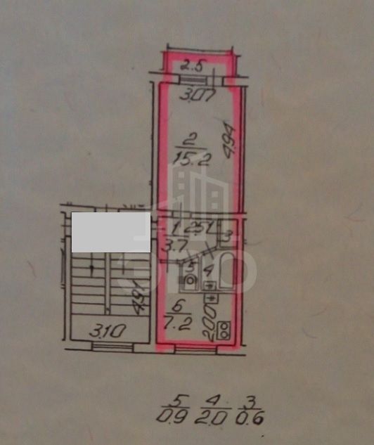 однокомнатная квартира в Санкт-Петербурге по адресу: Славы проспект, 52, к 1