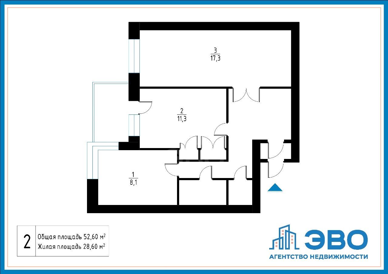 двухкомнатная квартира в Санкт-Петербург по адресу: Финляндский проспект, 1