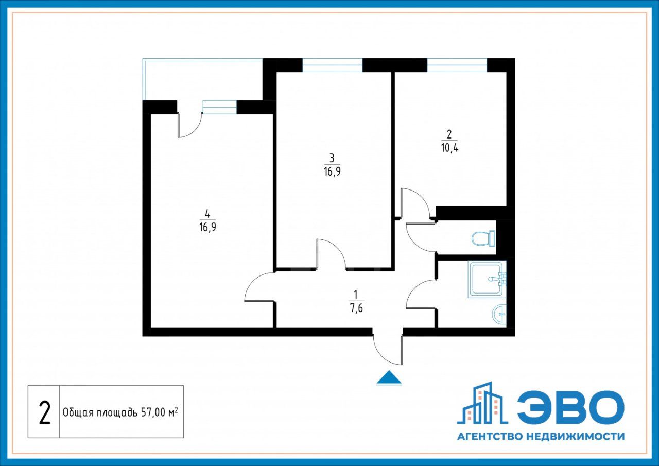 двухкомнатная квартира в Ленинградская область по адресу: Европейский проспект, 18, к 2