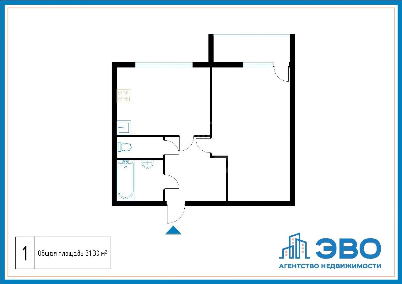 однокомнатная квартира в Санкт-Петербург по адресу: Ленинский проспект, 68, строение 1
