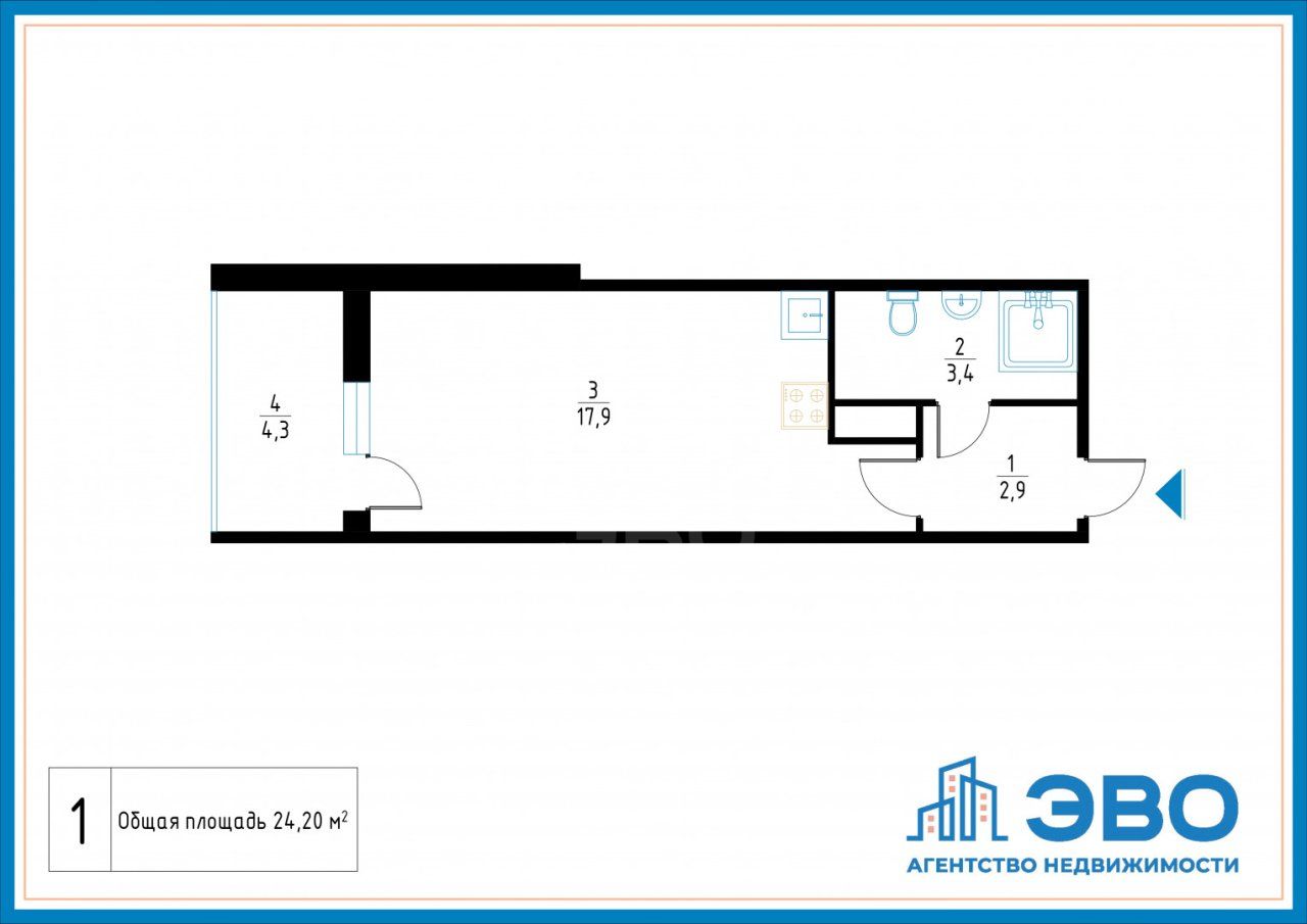 студия в Санкт-Петербург по адресу: Будённого проспект, 21, к 1, строение 1
