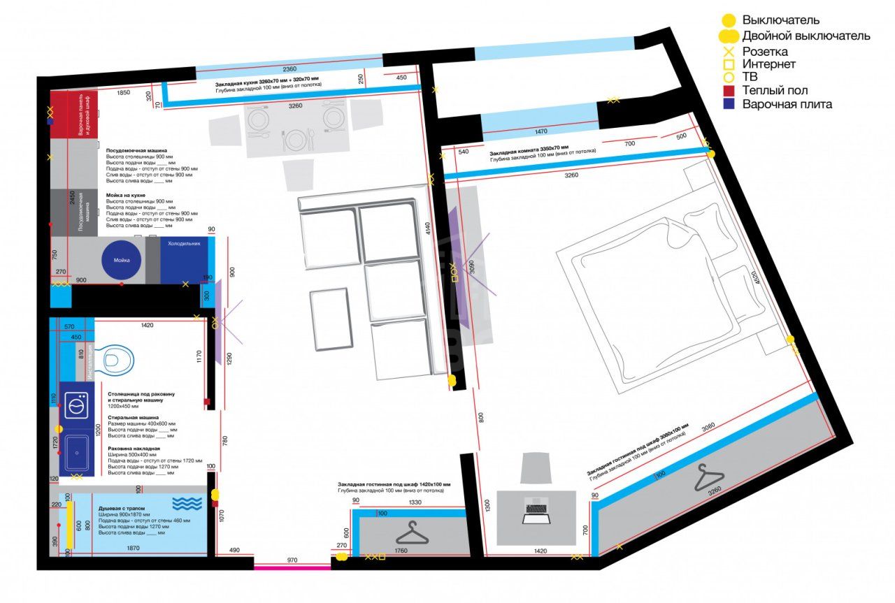 однокомнатная квартира в Санкт-Петербурге по адресу: Свердловская наб., 58