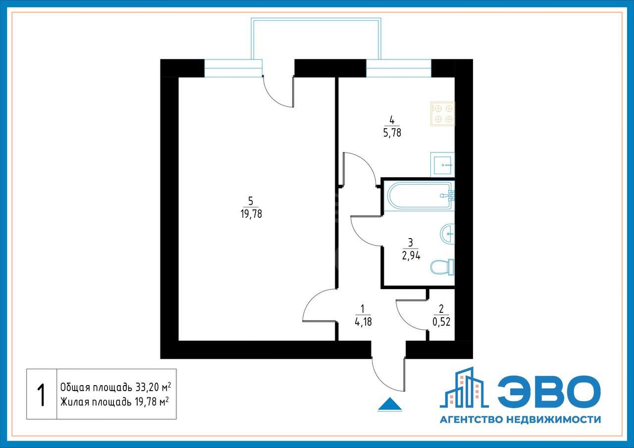 однокомнатная квартира в Санкт-Петербурге по адресу: Институтский проспект, 16