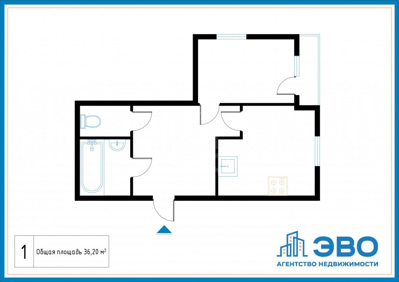 однокомнатная квартира в Санкт-Петербурге по адресу: Корнея Чуковского ул., 7, к 1