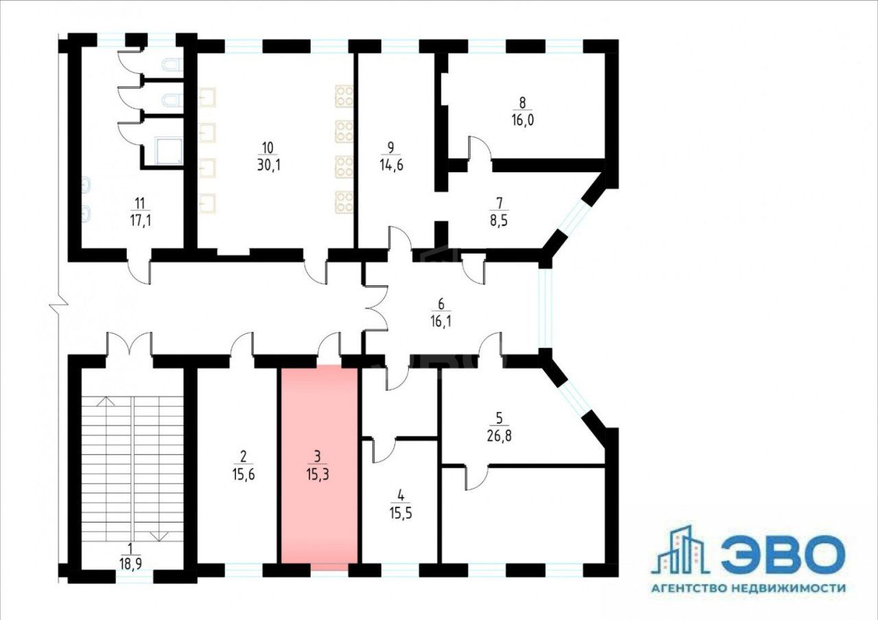 комната в Санкт-Петербурге по адресу: Нарвский проспект, 9, к 3