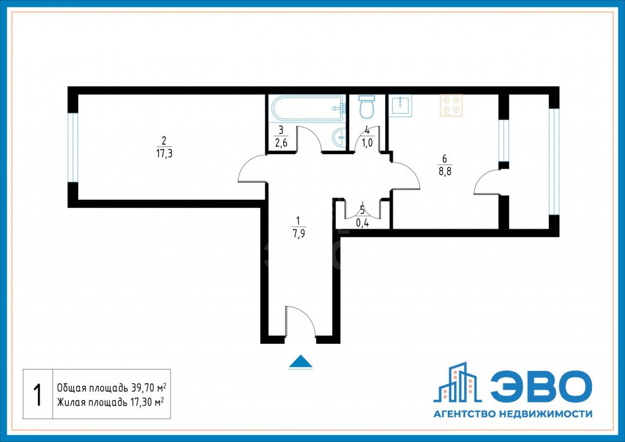 однокомнатная квартира в Ленинградской области по адресу: Василеозерская ул., 8/6
