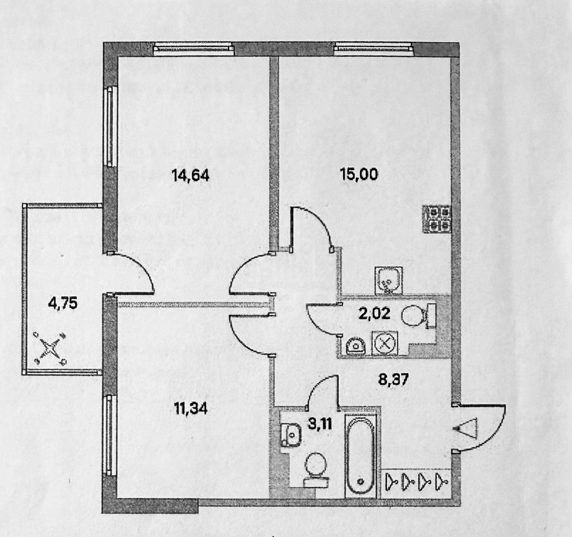 двухкомнатная квартира в Ленинградской области по адресу: Мира ул., 7, к 2