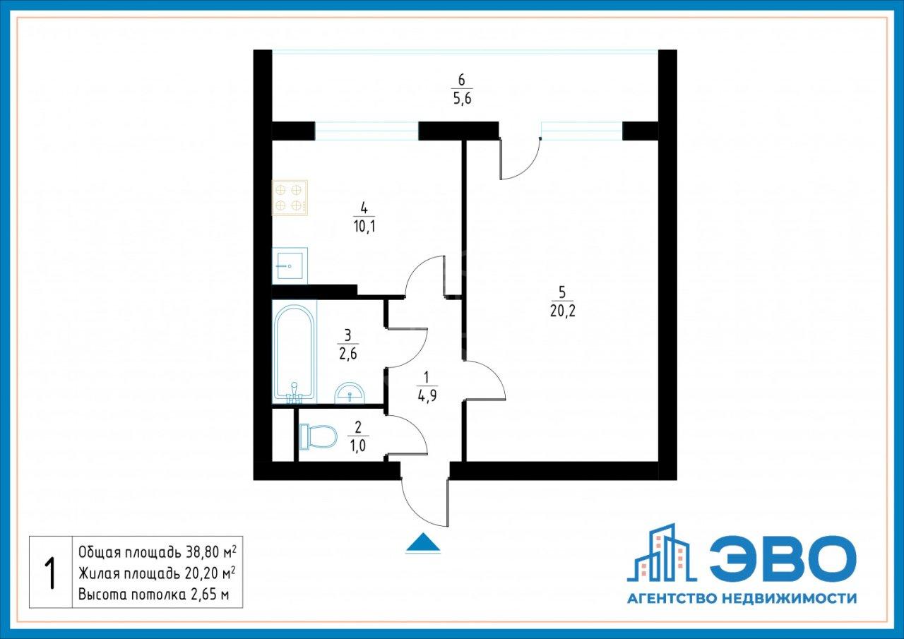 однокомнатная квартира в Санкт-Петербурге по адресу: Ворошилова ул., 11