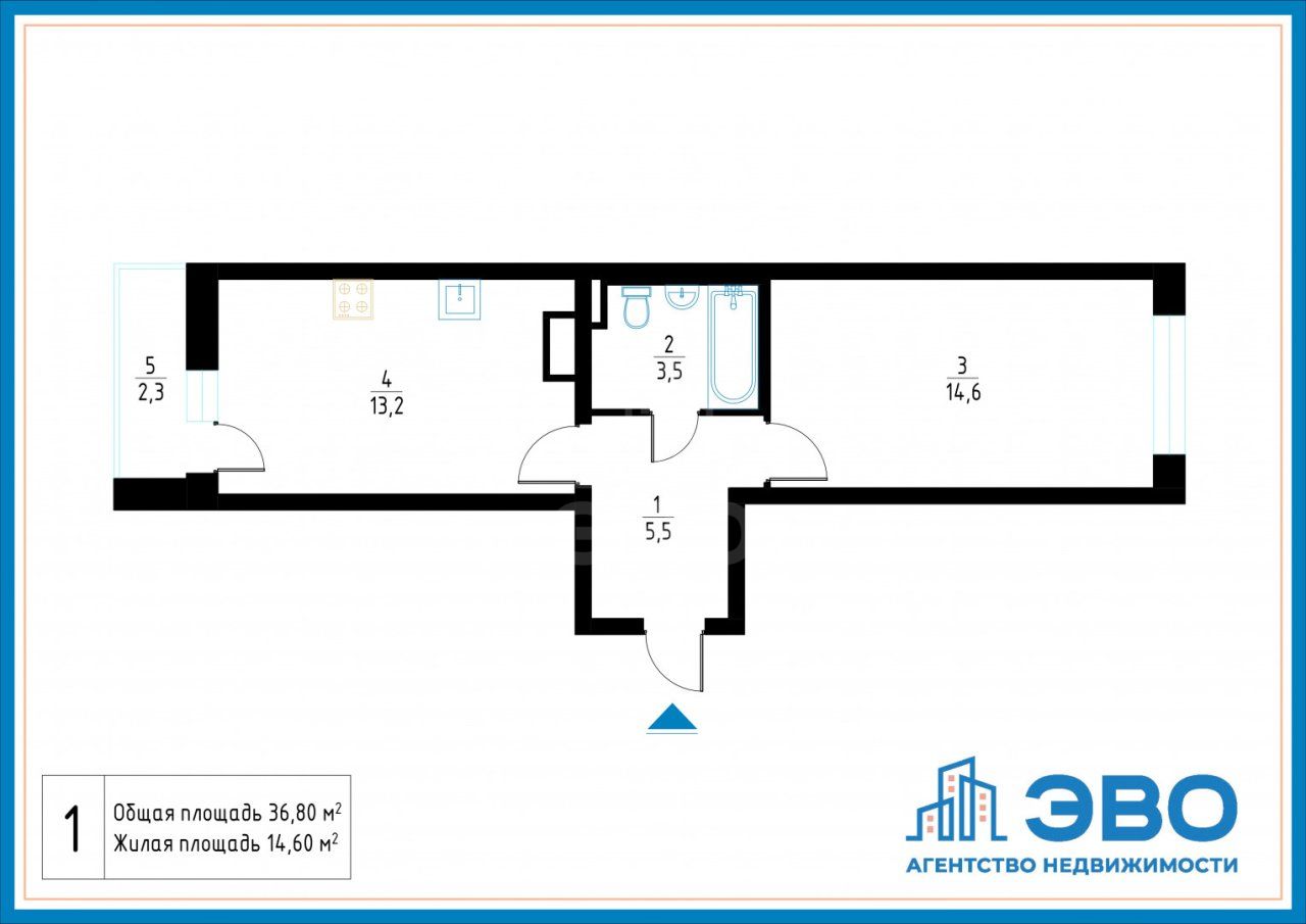 однокомнатная квартира в Санкт-Петербурге по адресу: Русановская ул., 18, к 6