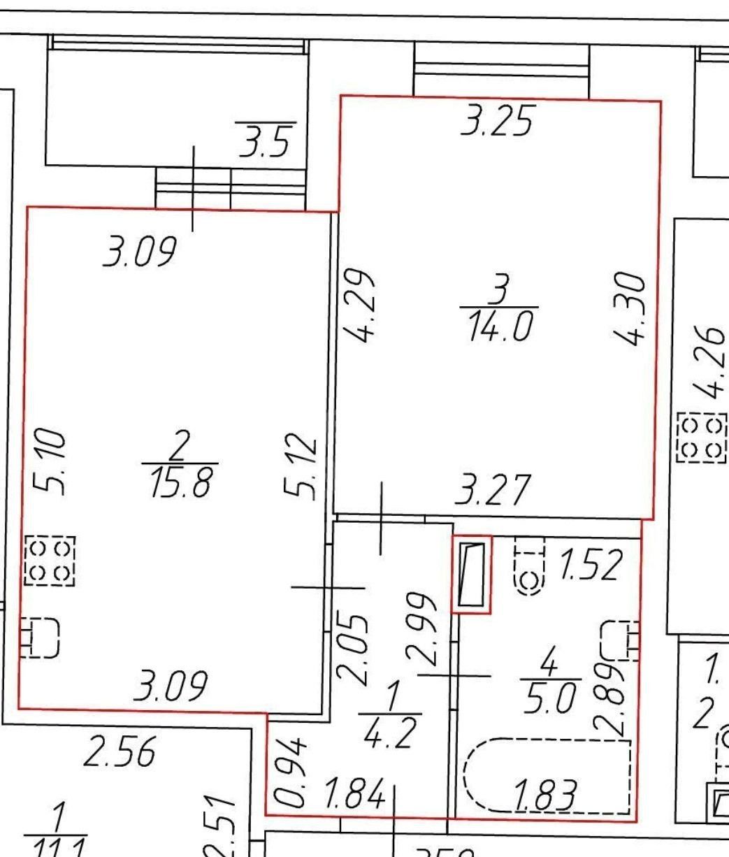 однокомнатная квартира в Санкт-Петербурге по адресу: Большой Сампсониевский проспект, 70, к 3