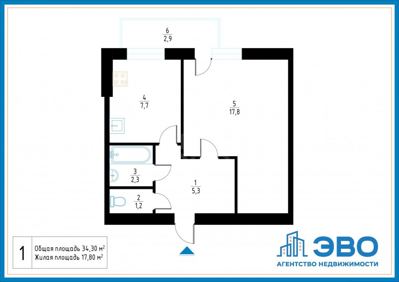 однокомнатная квартира в Санкт-Петербурге по адресу: Новая ул., 34, литера А