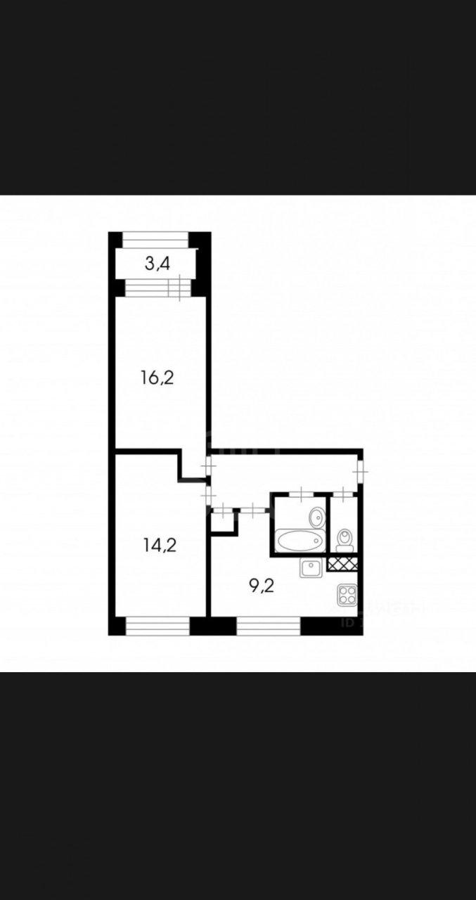 двухкомнатная квартира в Санкт-Петербурге по адресу: Малая Балканская ул., 42, к 1