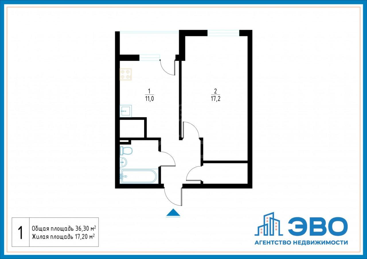 однокомнатная квартира в Санкт-Петербурге по адресу: Новгородский проспект, 10