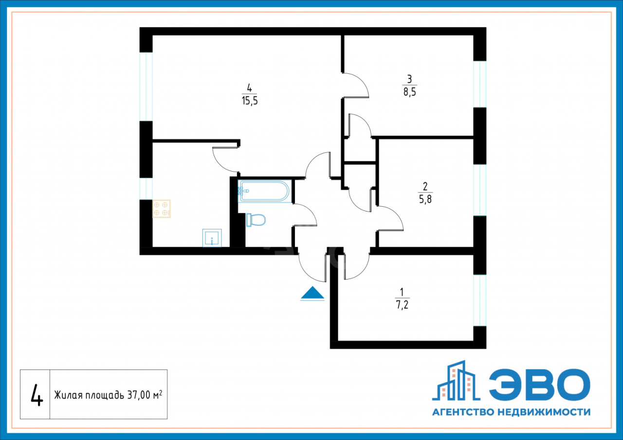 четырехкомнатная квартира в Санкт-Петербурге по адресу: Костюшко ул., 36, литера А