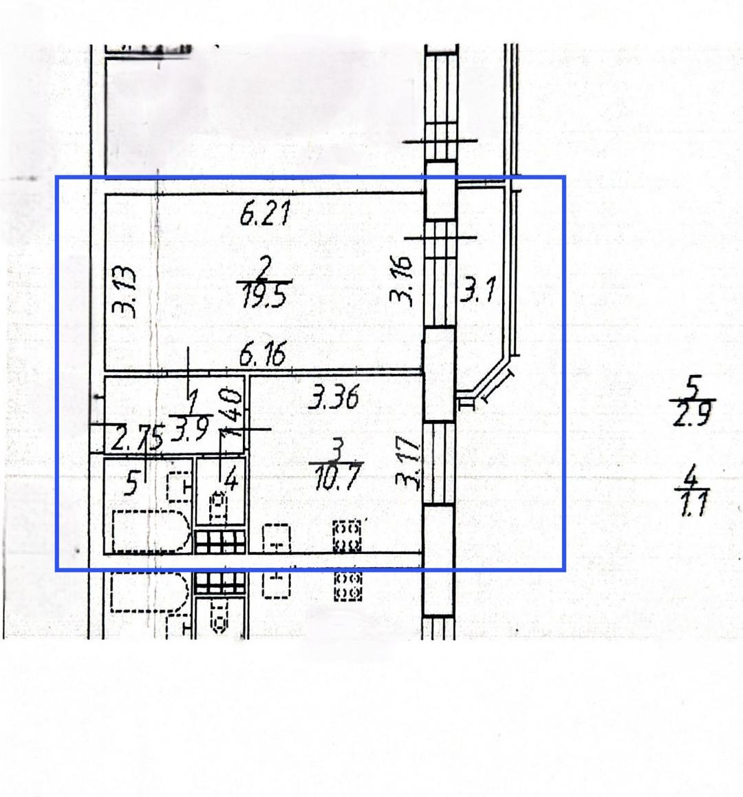 однокомнатная квартира в Санкт-Петербурге по адресу: Металлистов проспект, 117, строение 1