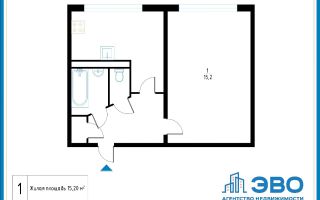 однокомнатная квартира в Санкт-Петербург по адресу: Искровский проспект, 26, литера Б