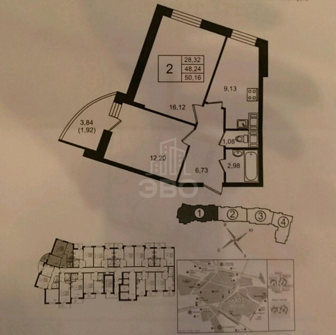 двухкомнатная квартира в Санкт-Петербурге по адресу: Кушелевская дор., 7, к.6