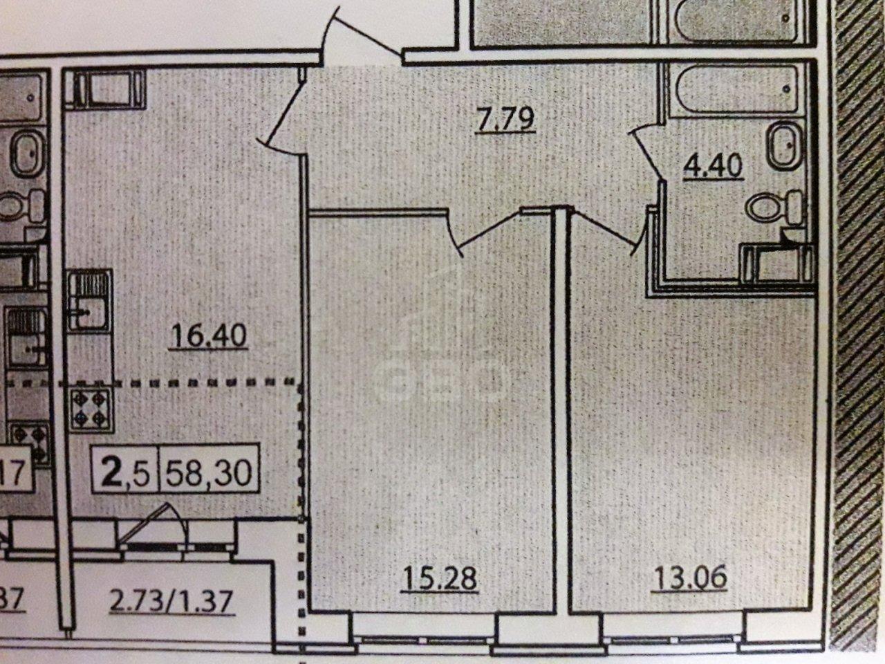 двухкомнатная квартира в Санкт-Петербурге по адресу: Тихая ул..