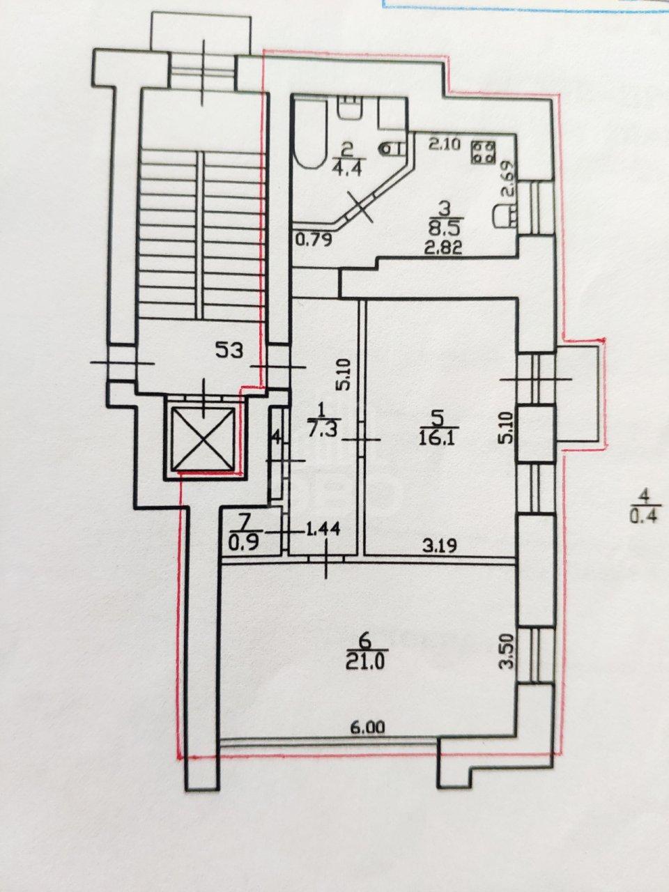 двухкомнатная квартира в Санкт-Петербурге по адресу: Среднегаванский проспект, 1