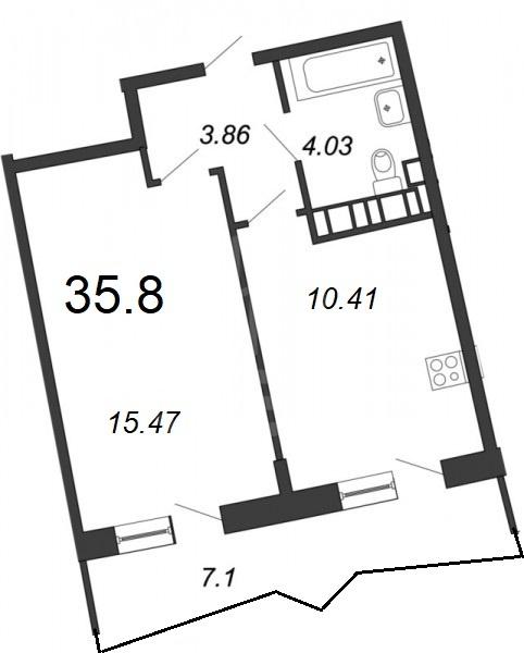 однокомнатная квартира в Санкт-Петербурге по адресу: Заневский проспект, 42