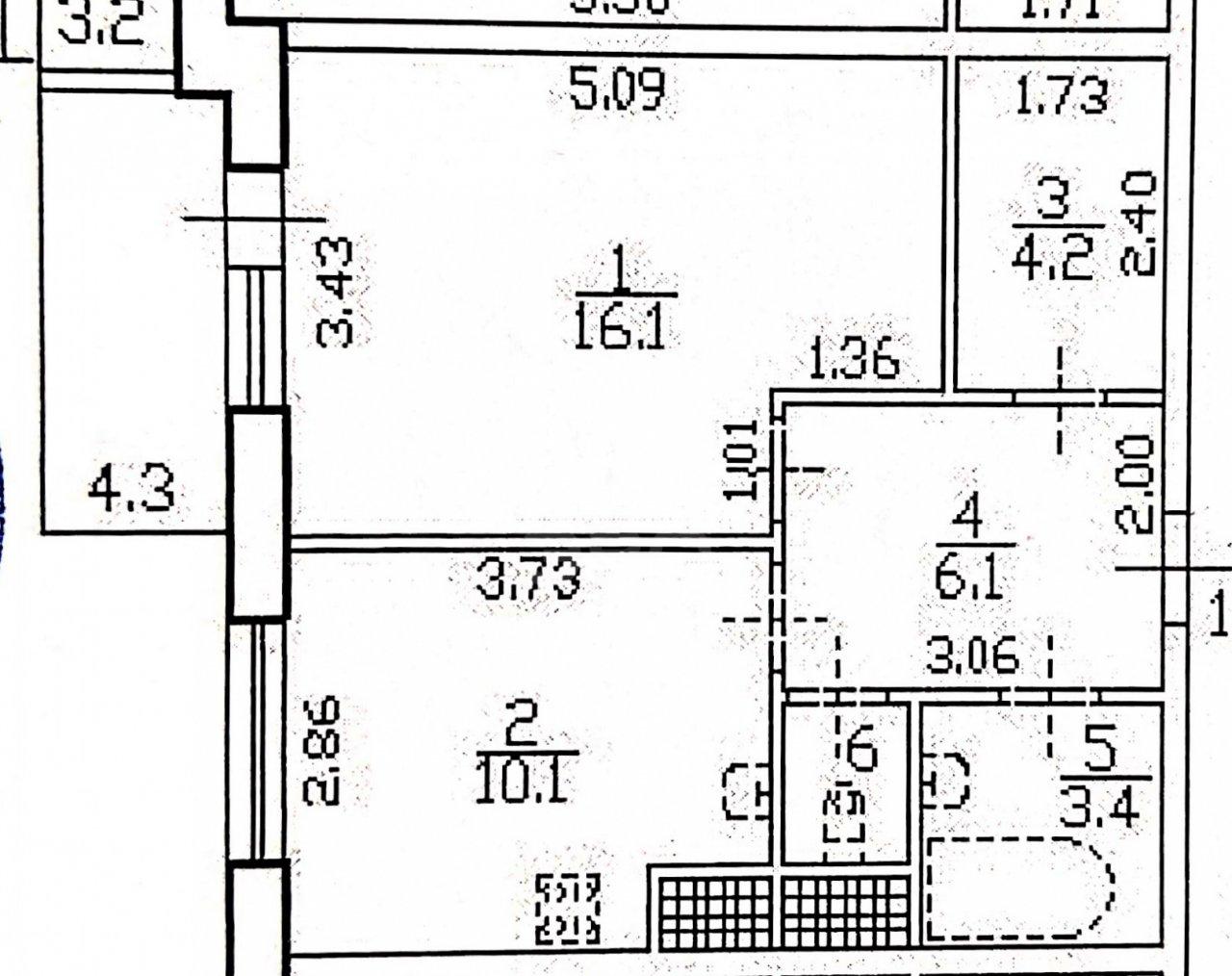 однокомнатная квартира в Санкт-Петербурге по адресу: Туристская ул., 30, к 2