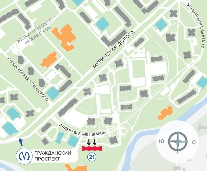 однокомнатная квартира в Санкт-Петербурге по адресу: Евгения Шварца аллея, 5