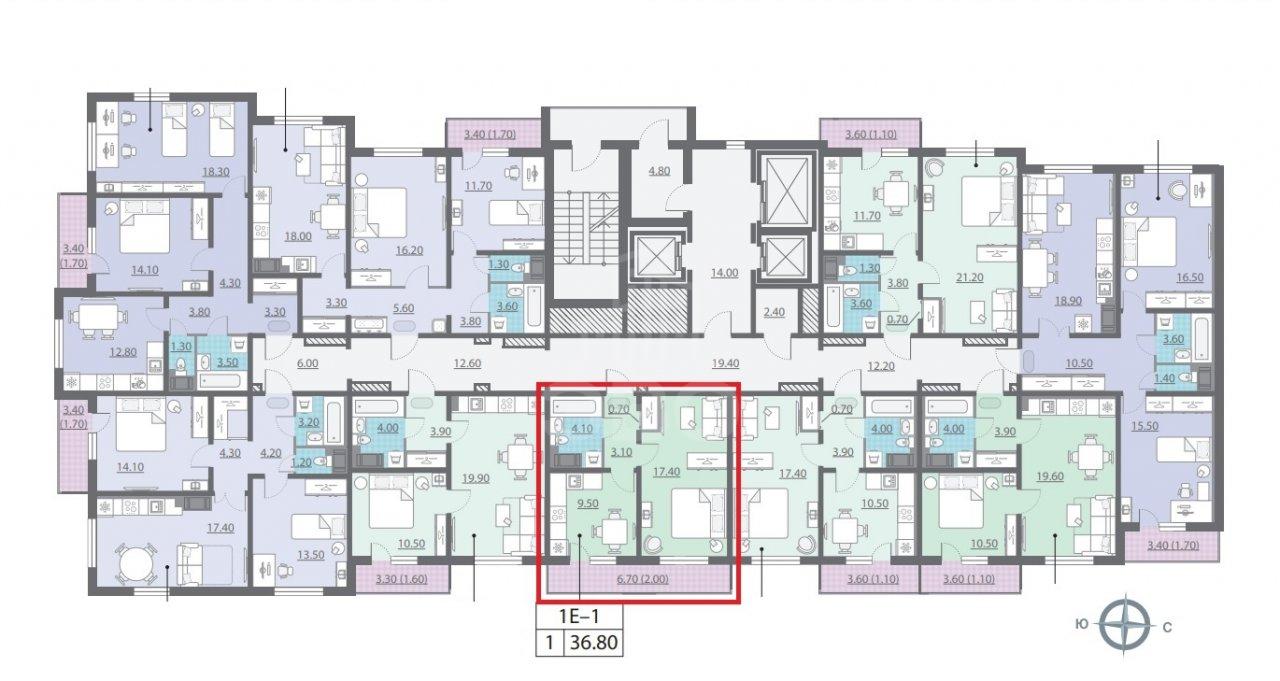 однокомнатная квартира в Санкт-Петербурге по адресу: Евгения Шварца аллея, 5