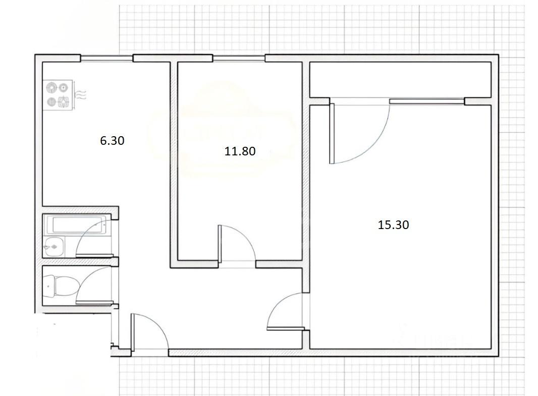 двухкомнатная квартира в Санкт-Петербурге по адресу: Просвещения проспект, 24/2, литера А