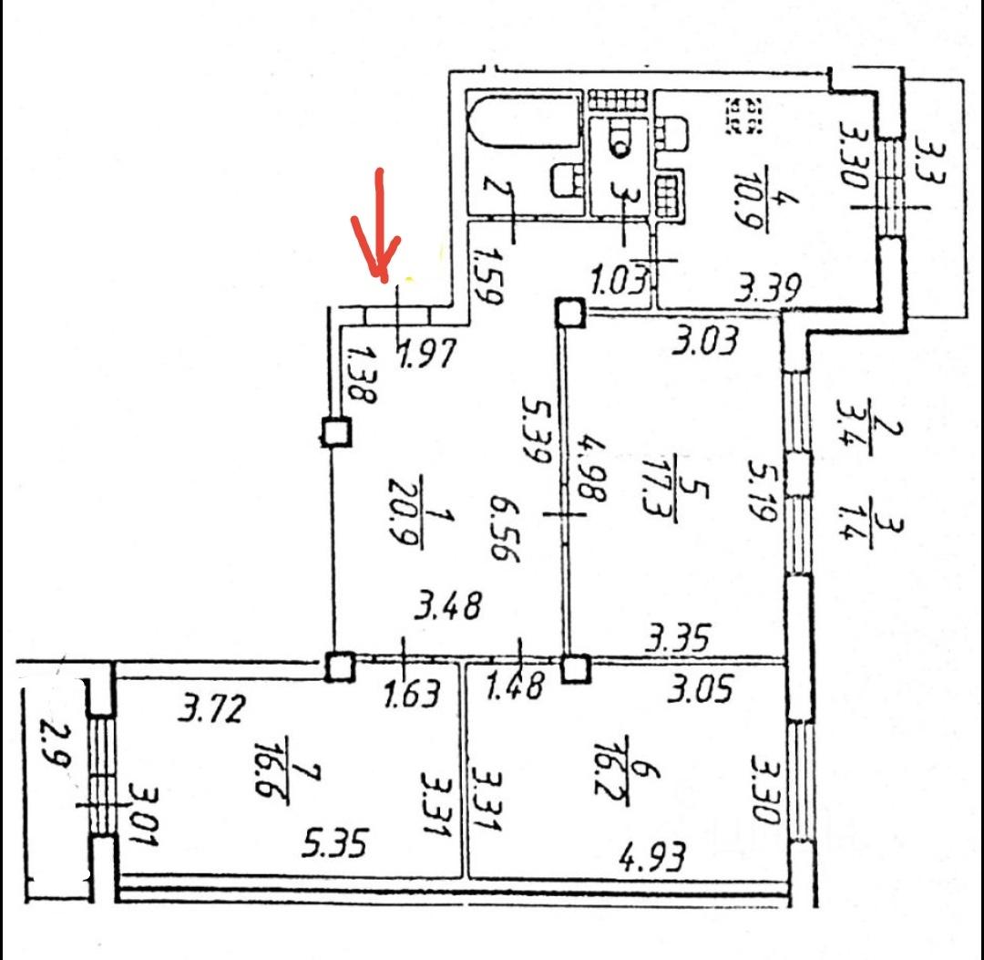 трехкомнатная квартира в Санкт-Петербурге по адресу: Окраинная ул., 9, к Б
