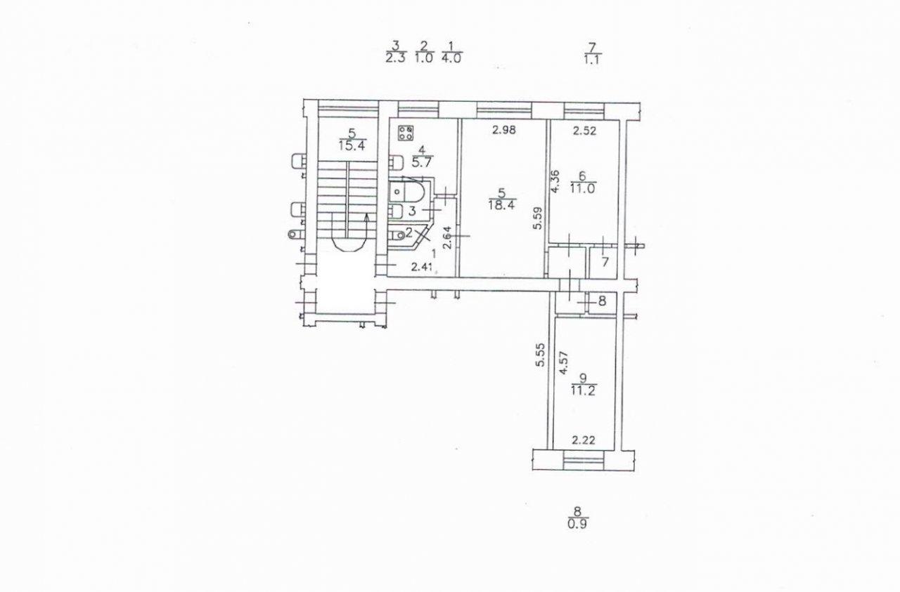 трехкомнатная квартира в Санкт-Петербурге по адресу: Балтийская ул., 2, к 14, литера А