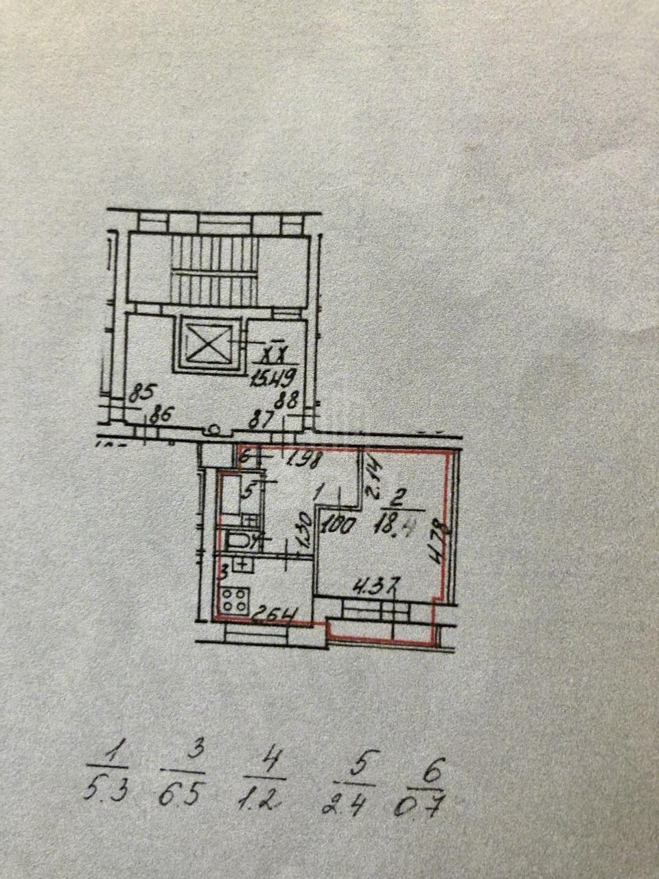 однокомнатная квартира в Санкт-Петербурге по адресу: Народная ул., 59, к 1, литера А