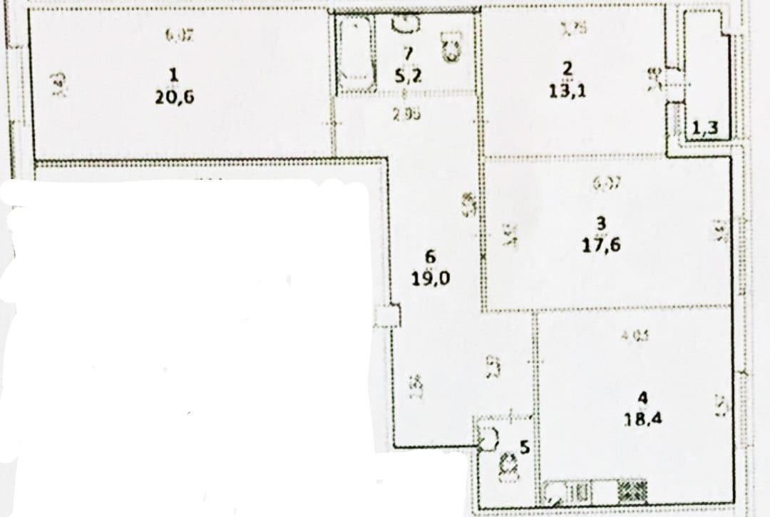 трехкомнатная квартира в Санкт-Петербурге по адресу: Кременчугская ул., 13, к 1, литера А