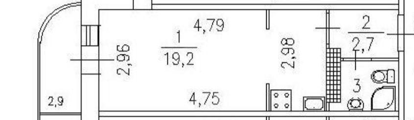 однокомнатная квартира в Санкт-Петербурге по адресу: Солидарности проспект, 9, к 3