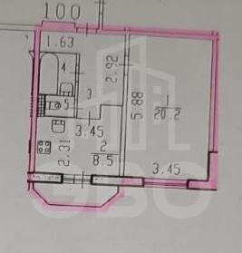 однокомнатная квартира в Санкт-Петербурге по адресу: Культуры проспект, 25, к 4