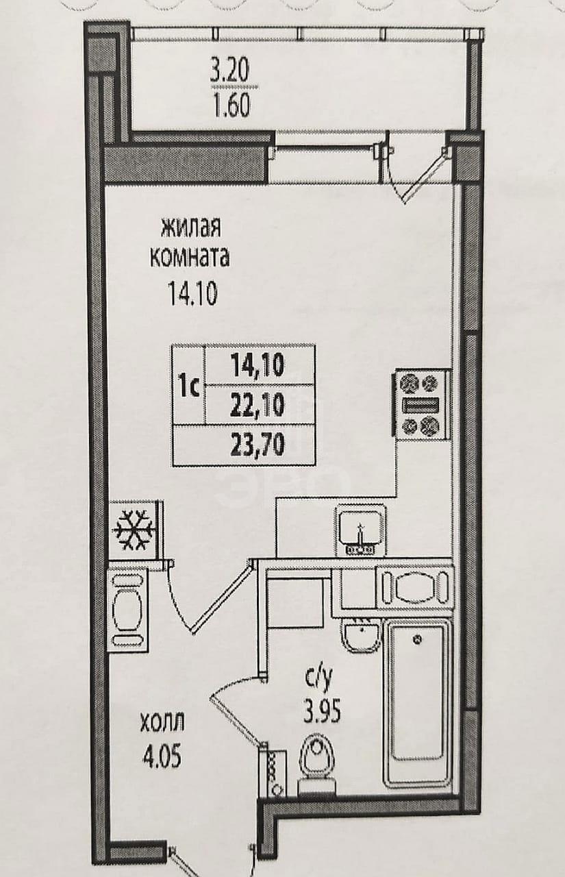 однокомнатная квартира в Санкт-Петербурге по адресу: Заречная ул., 41