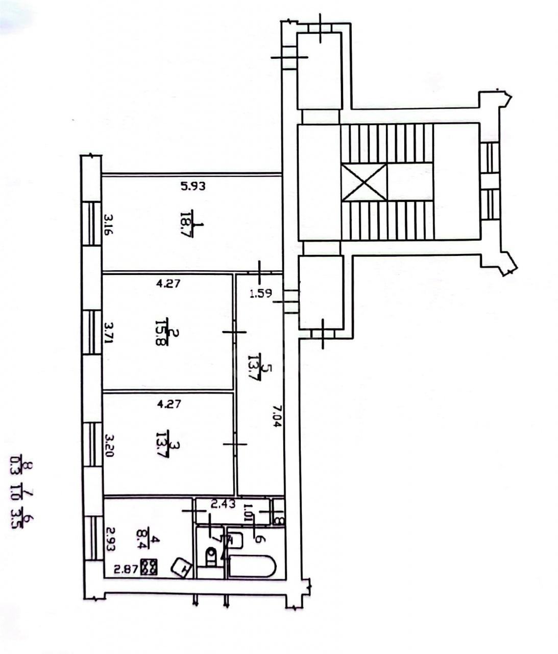 трехкомнатная квартира в Санкт-Петербурге по адресу: Московский проспект, 195
