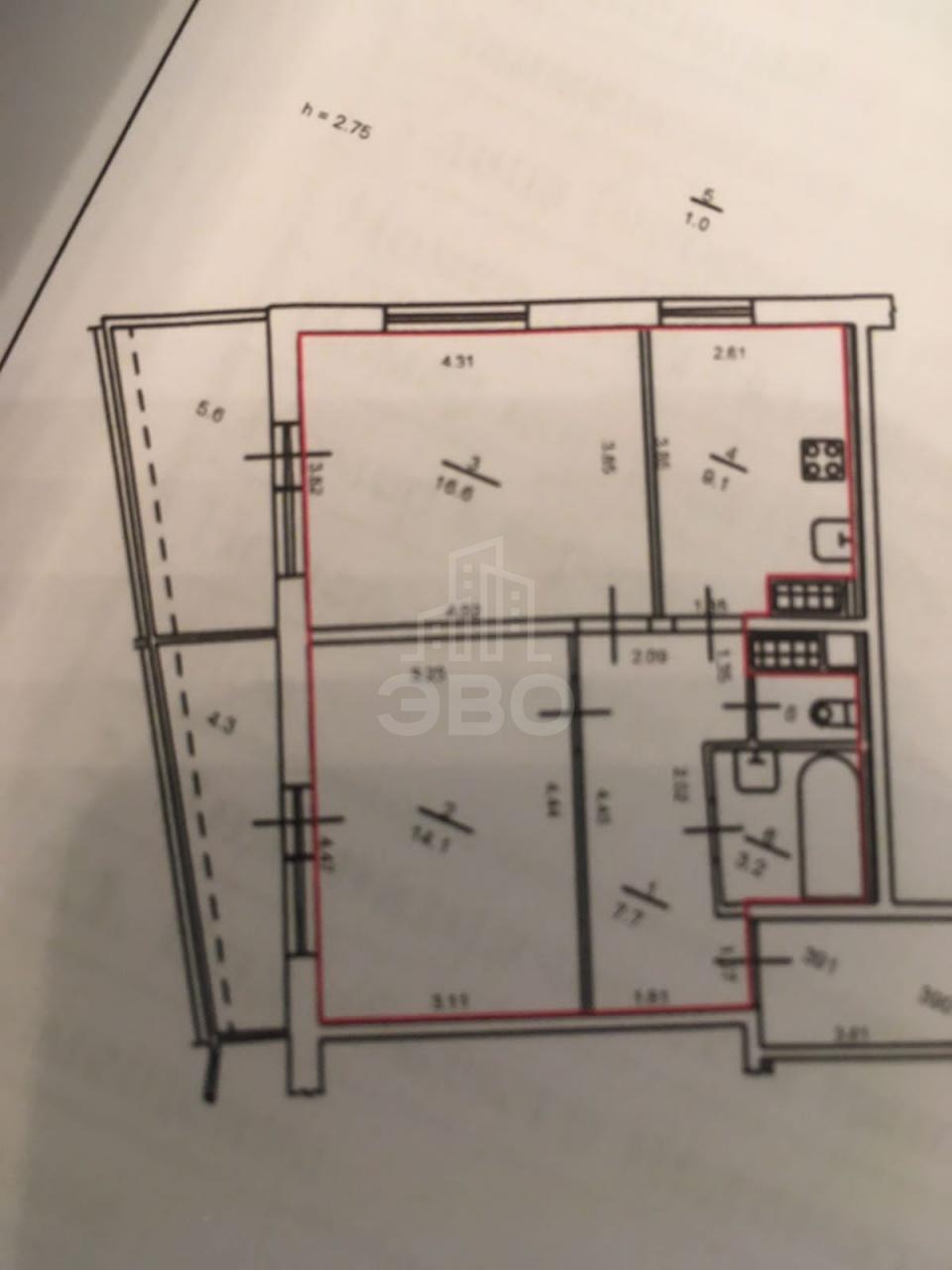 двухкомнатная квартира в Санкт-Петербурге по адресу: Туристская ул., 22, литера Б