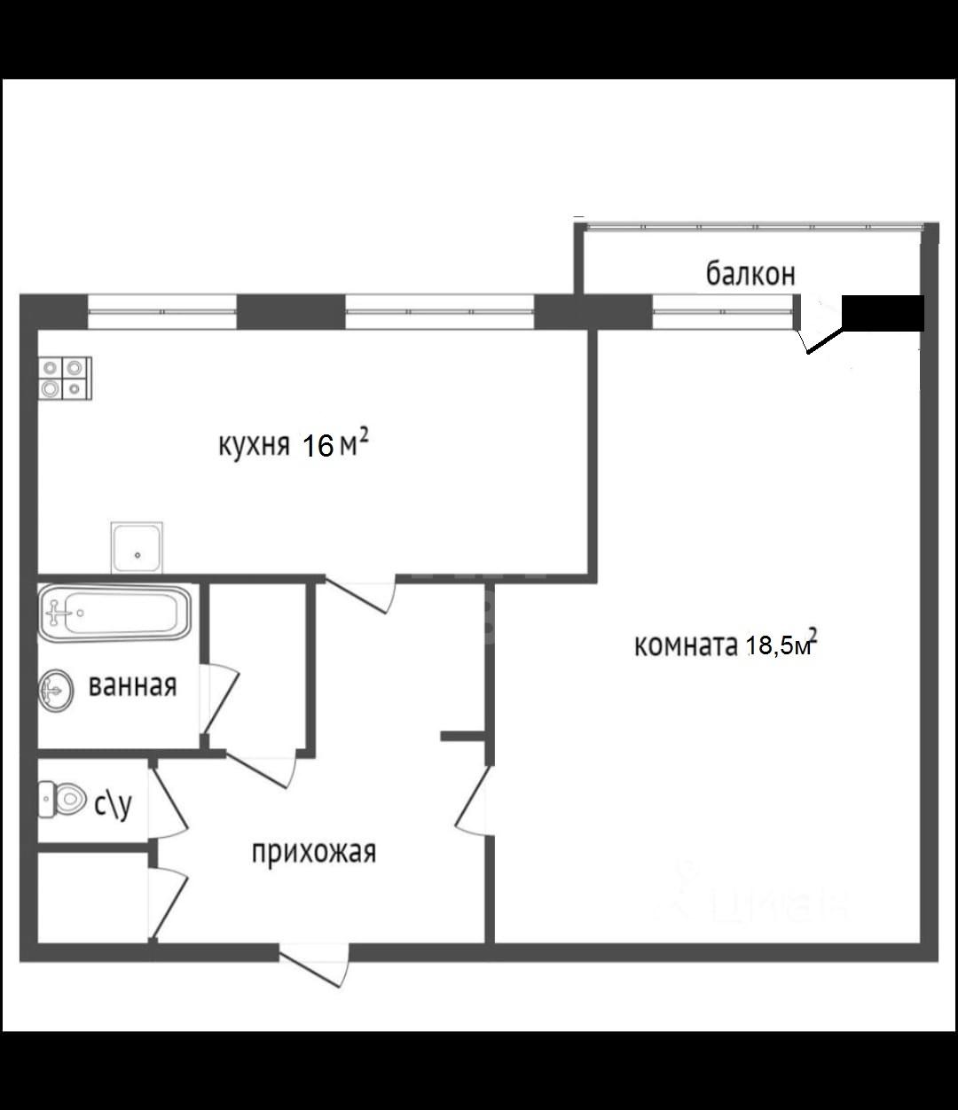 однокомнатная квартира в Санкт-Петербурге по адресу: Белградская ул., 6, к 7