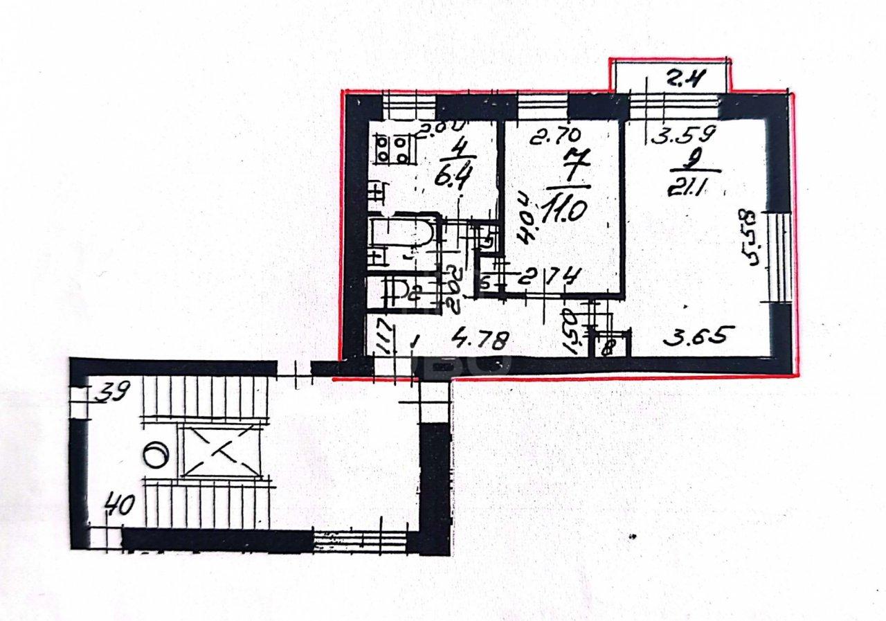 двухкомнатная квартира в Санкт-Петербурге по адресу: Большевиков проспект, 69