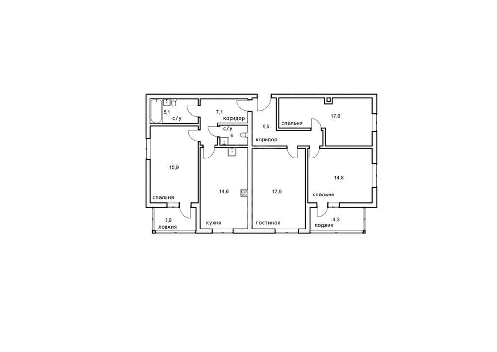 четырехкомнатная квартира в Санкт-Петербурге по адресу: Московский проспект, 73, к 4