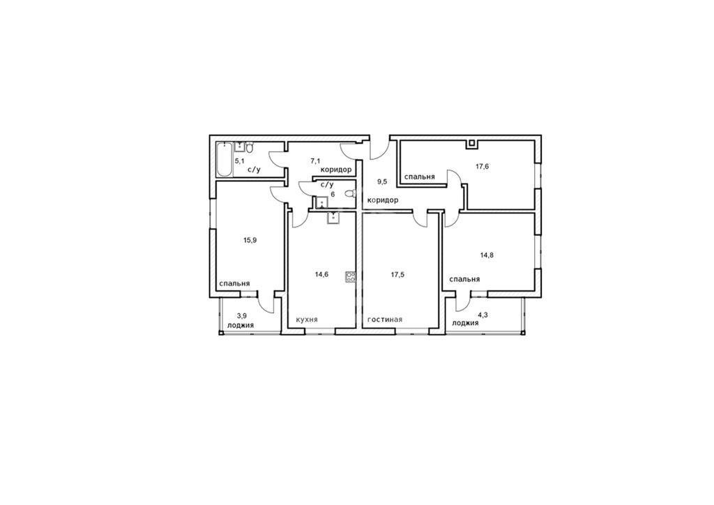 четырехкомнатная квартира в Санкт-Петербурге по адресу: Московский проспект, 73, к 4