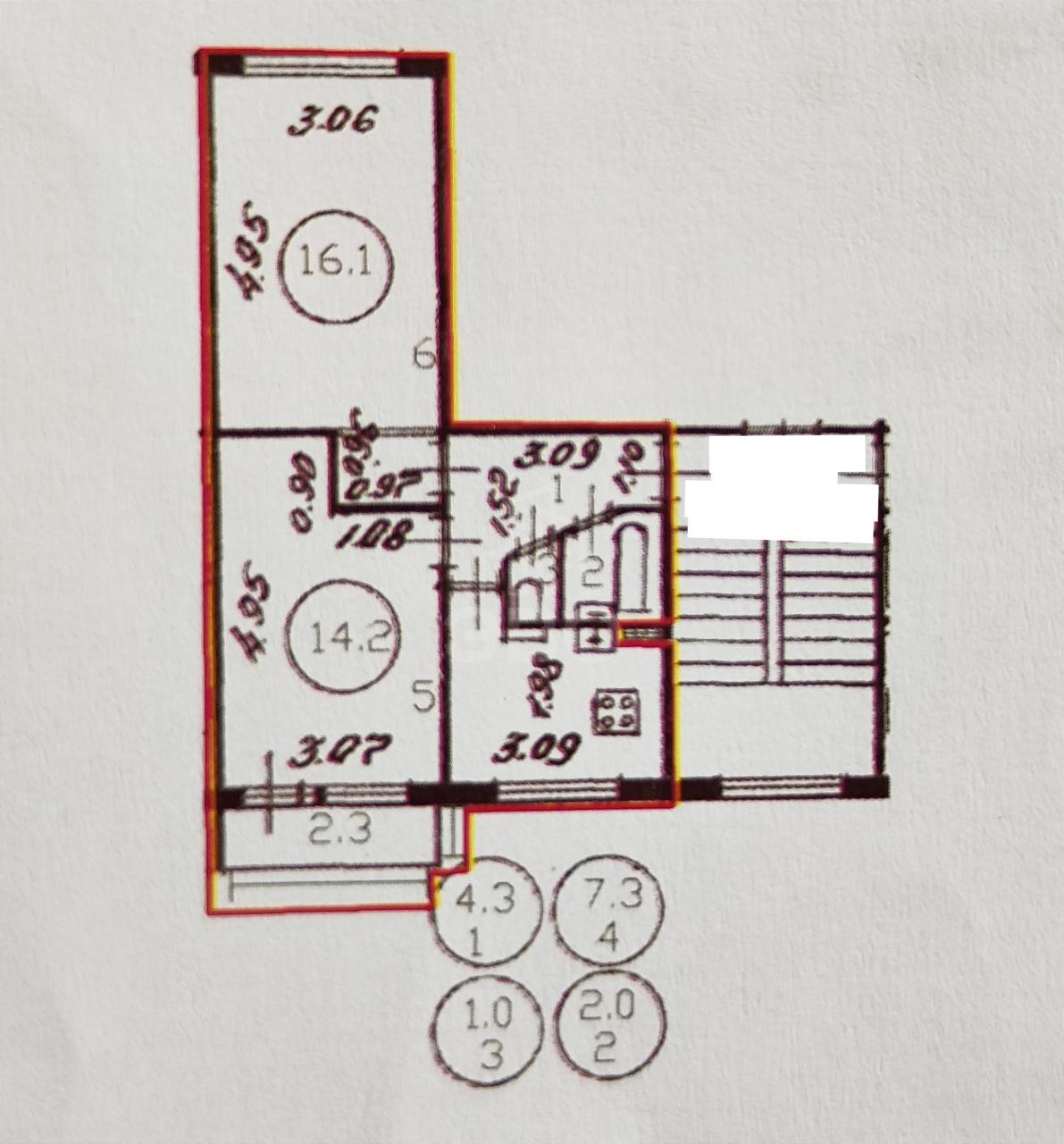 двухкомнатная квартира в Санкт-Петербурге по адресу: Славы проспект, 29